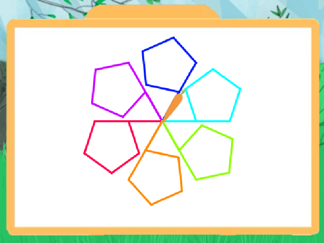 绘制五边形花朵